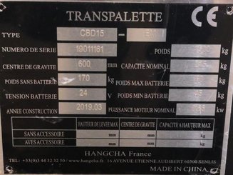 Pedestrian pallet truck Hangcha CBD15-EMD - 12