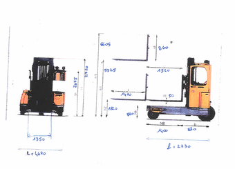 Sideloader forklift truck AMLIFT C5000-14 AMLAT