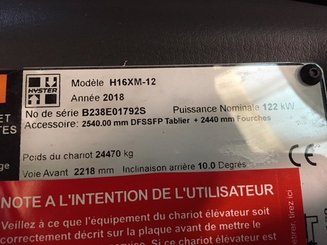 Four wheel front forklift Hyster H16XM-12