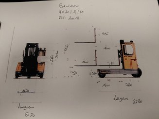 Sideloader forklift truck Baumann GX70/14/40