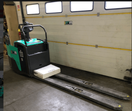 Stand-on pallet truck Mitsubishi PBF20N3R Fourches 2400mm - 1