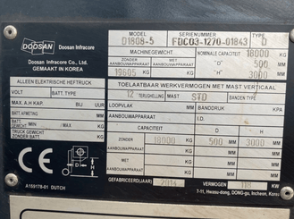 Four wheel front forklift Doosan D1808-S - 12