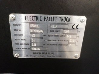 Pedestrian pallet truck Hangcha CBD15-JL3 - 13