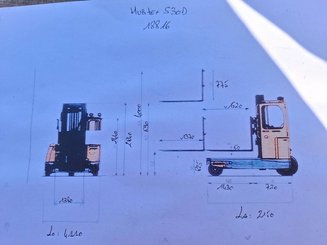 Sideloader forklift truck Hubtex S30 D